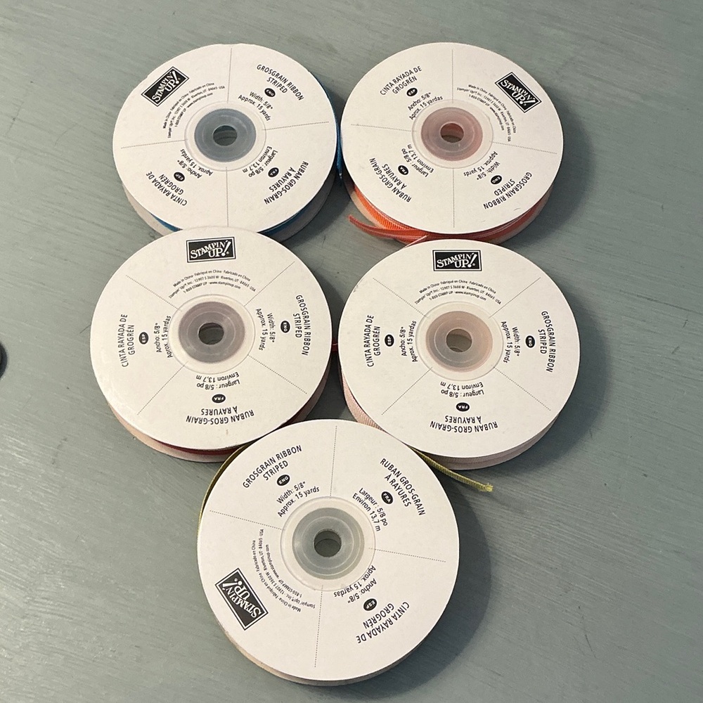 Stampin' Up! Lot of 26 Spools of Ribbon of Various Colors, Sizes & Designs - Picture 3 of 16